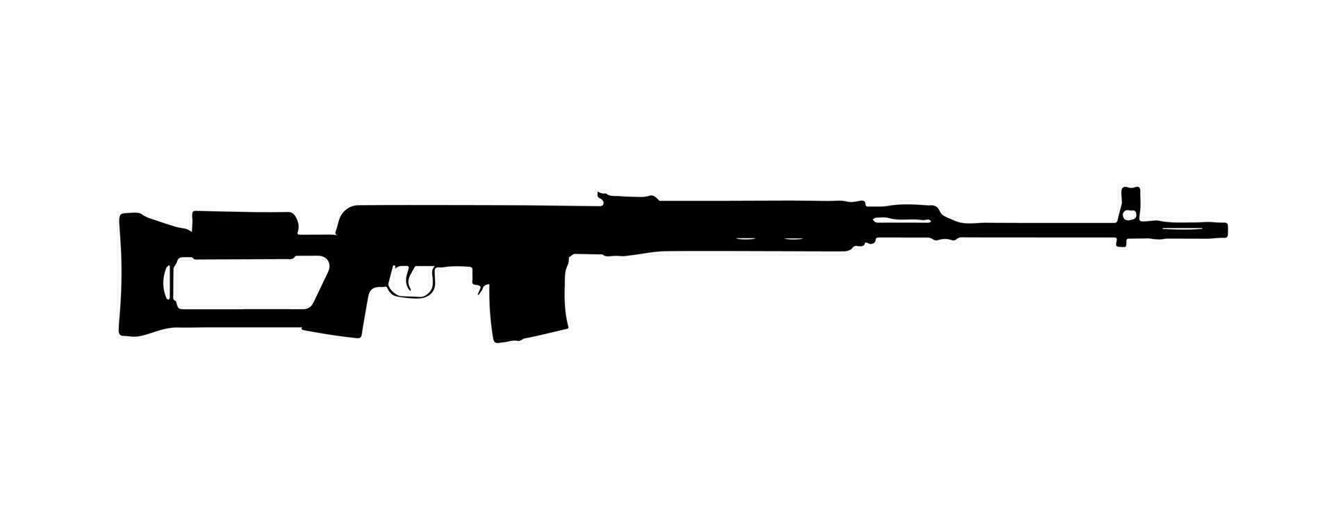 dragunov scherpschutter geweer. vector silhouet illustratie