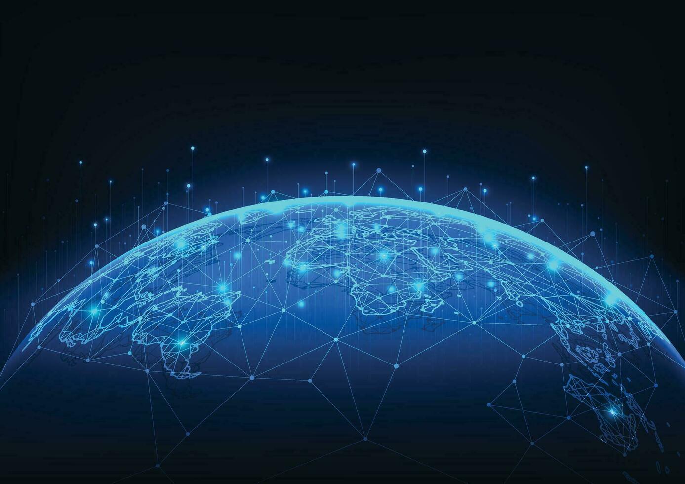 wereldwijde netwerkverbinding. wereldkaartpunt en lijnsamenstelling concept van globale zaken. vector illustratie