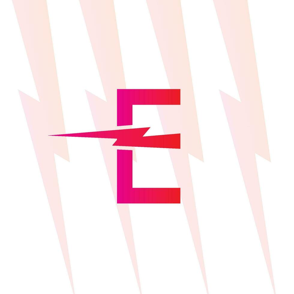 e brief logo met de elektrisch teken, elektriciteit logo, macht energie logo, en icoon vector