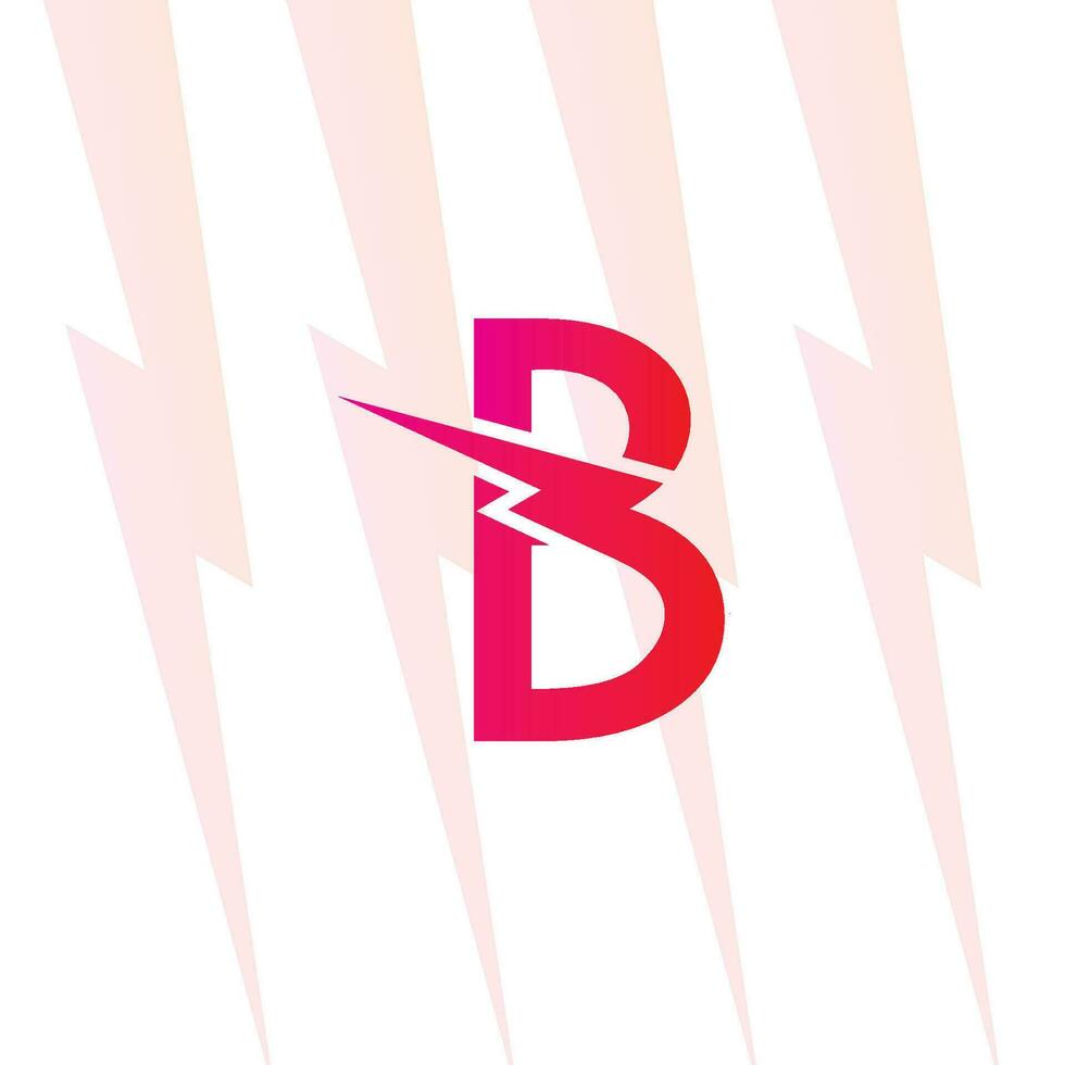 b brief logo met de elektrisch teken, elektriciteit logo, macht energie logo, en icoon vector