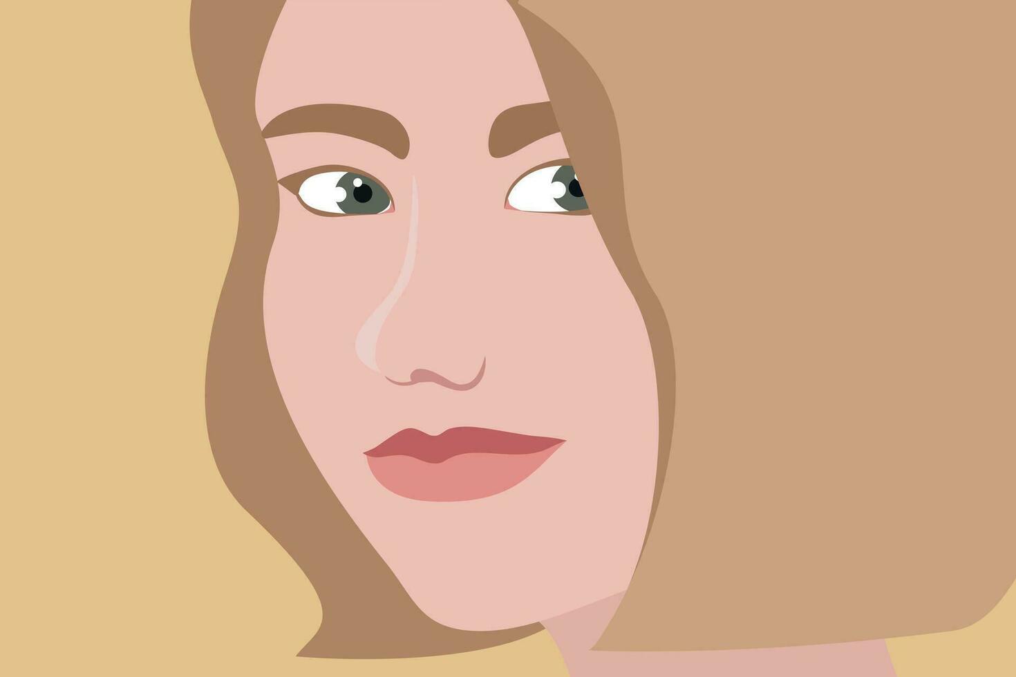 dichtbij omhoog portret van een glimlachen blond meisje met een bob kapsel. vector illustratie