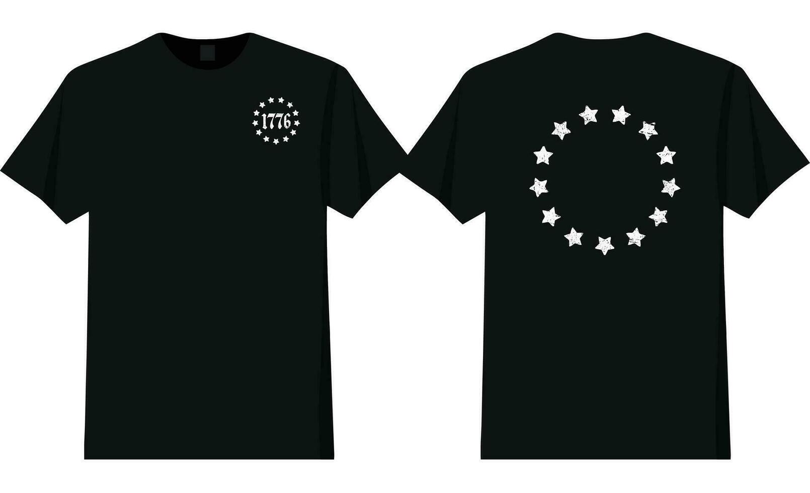 13 sterren 1776 t-shirt ontwerp vector