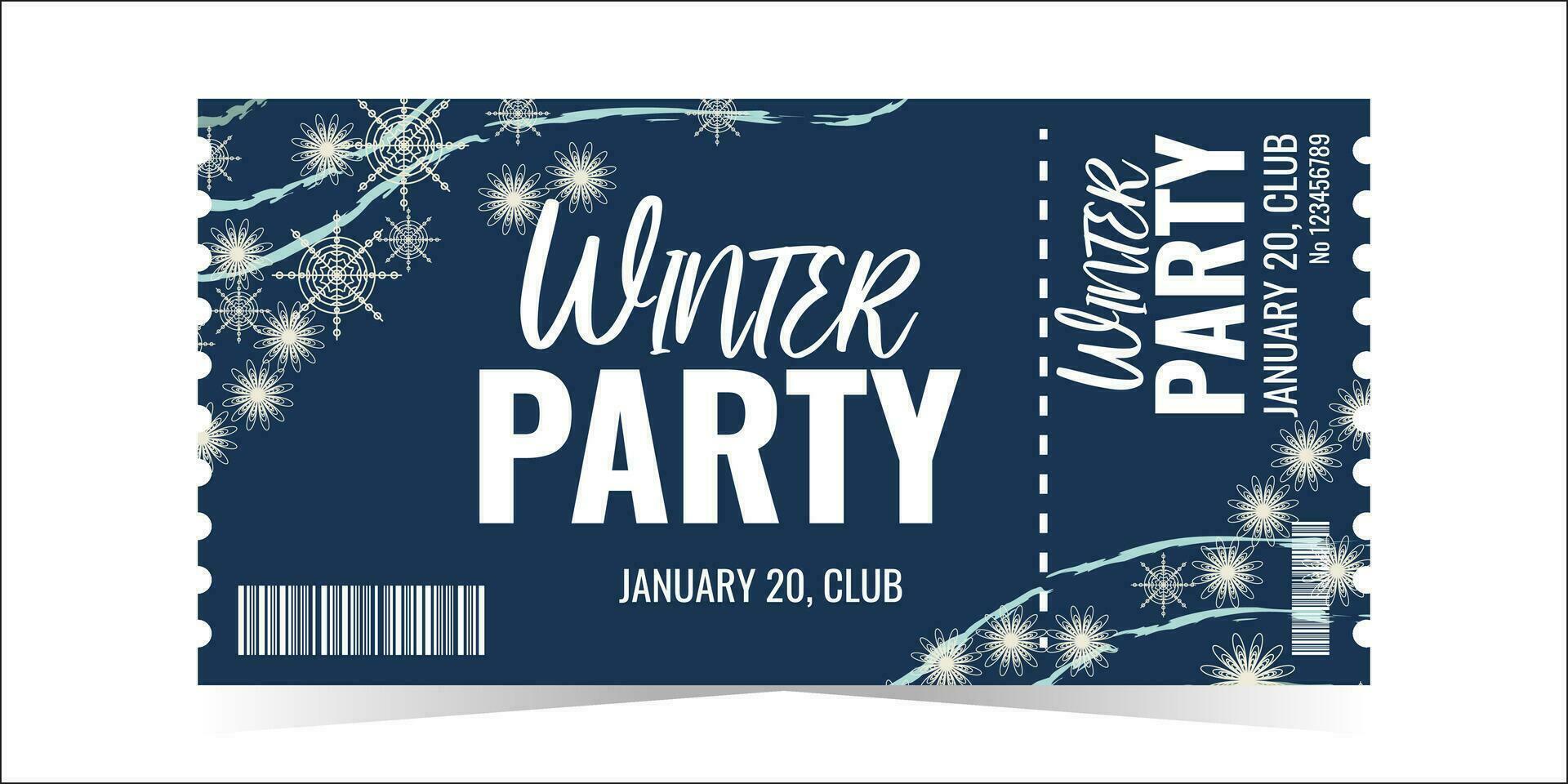 winter partij ticket vector