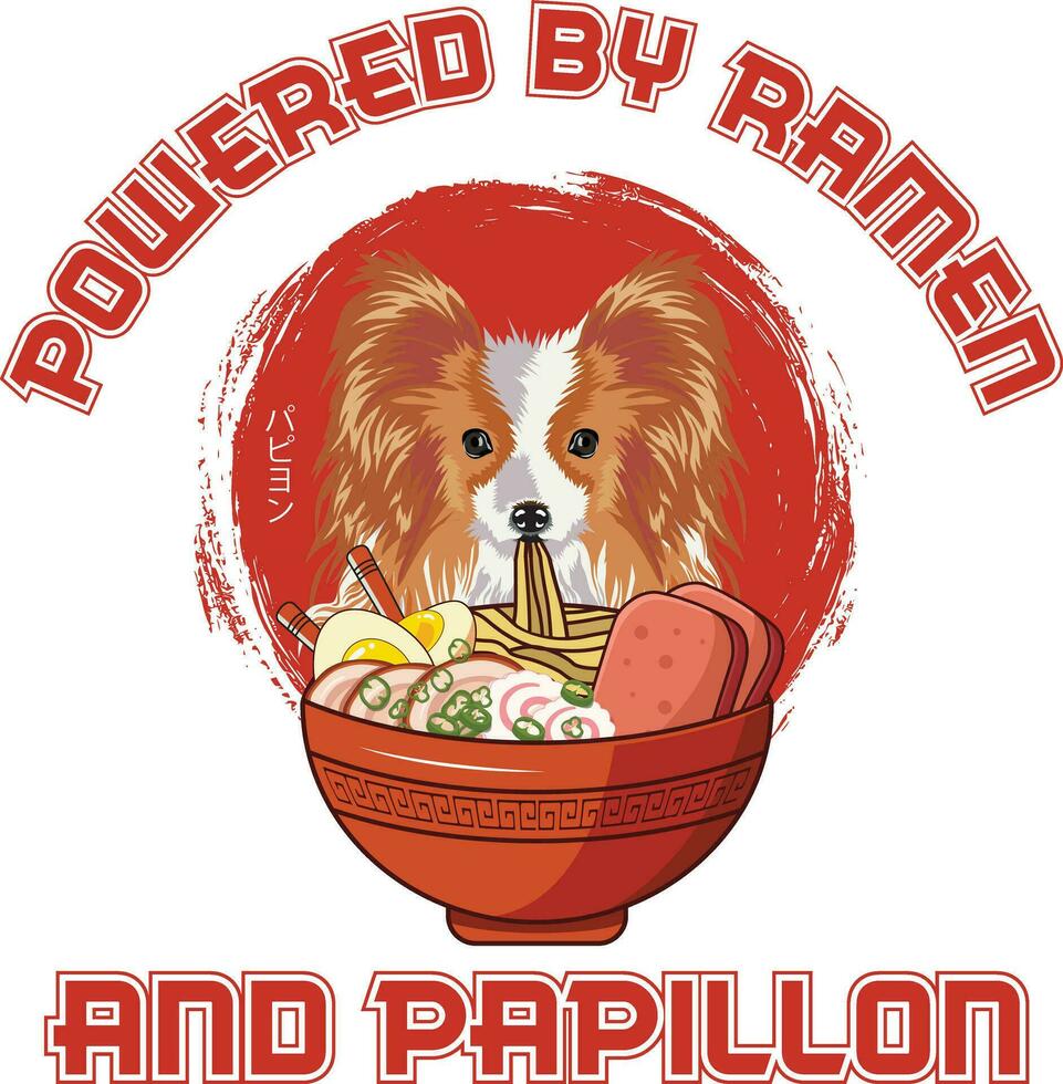 ramen sushi papillon hond ontwerpen zijn breed in loondienst aan de overkant divers artikelen. vector