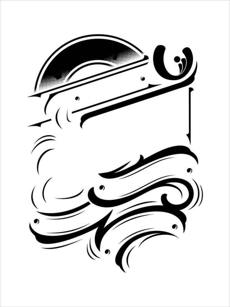 zwart wijnoogst ornament vector