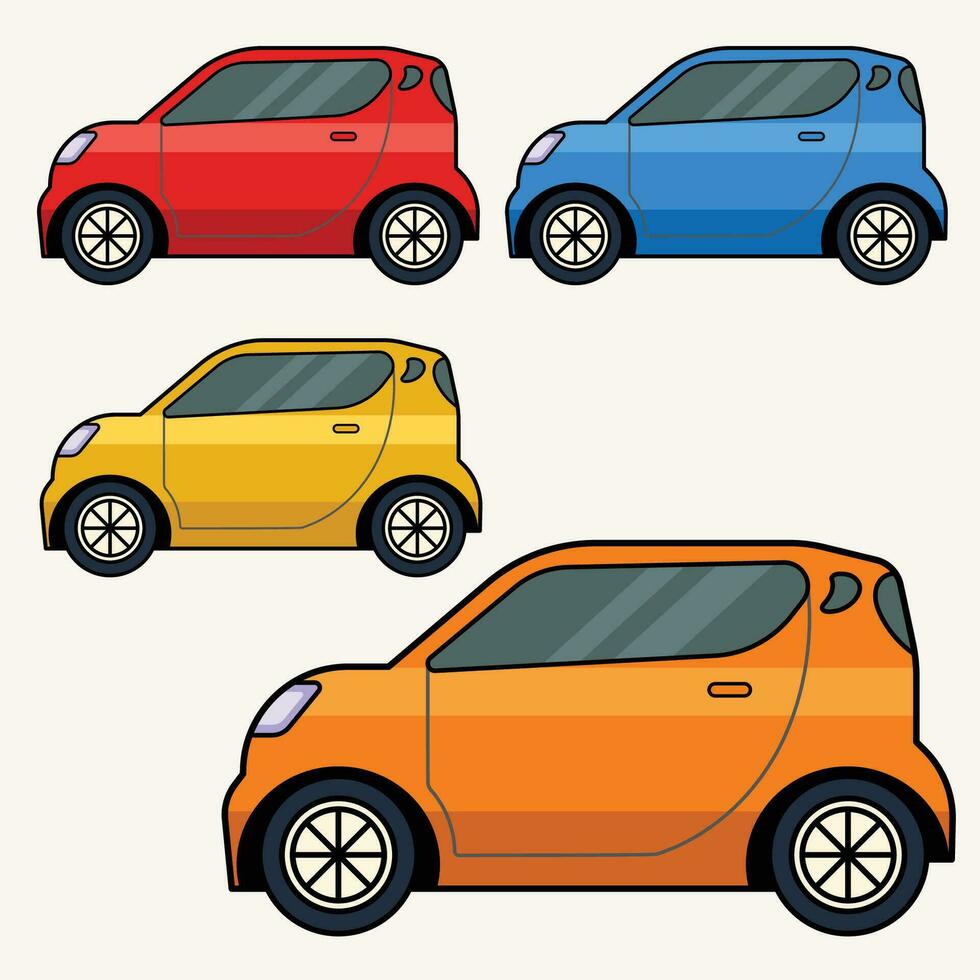 reeks van klein auto kunst illustratie vector