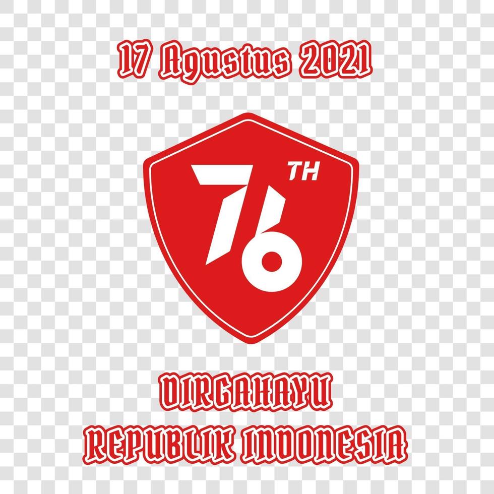 17 augustus 2021 embleem sticker badge voor Indonesische onafhankelijkheidsdag vector