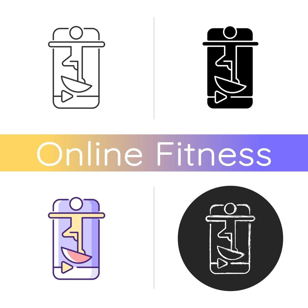 online fitness evenwichtstraining icoon. vector