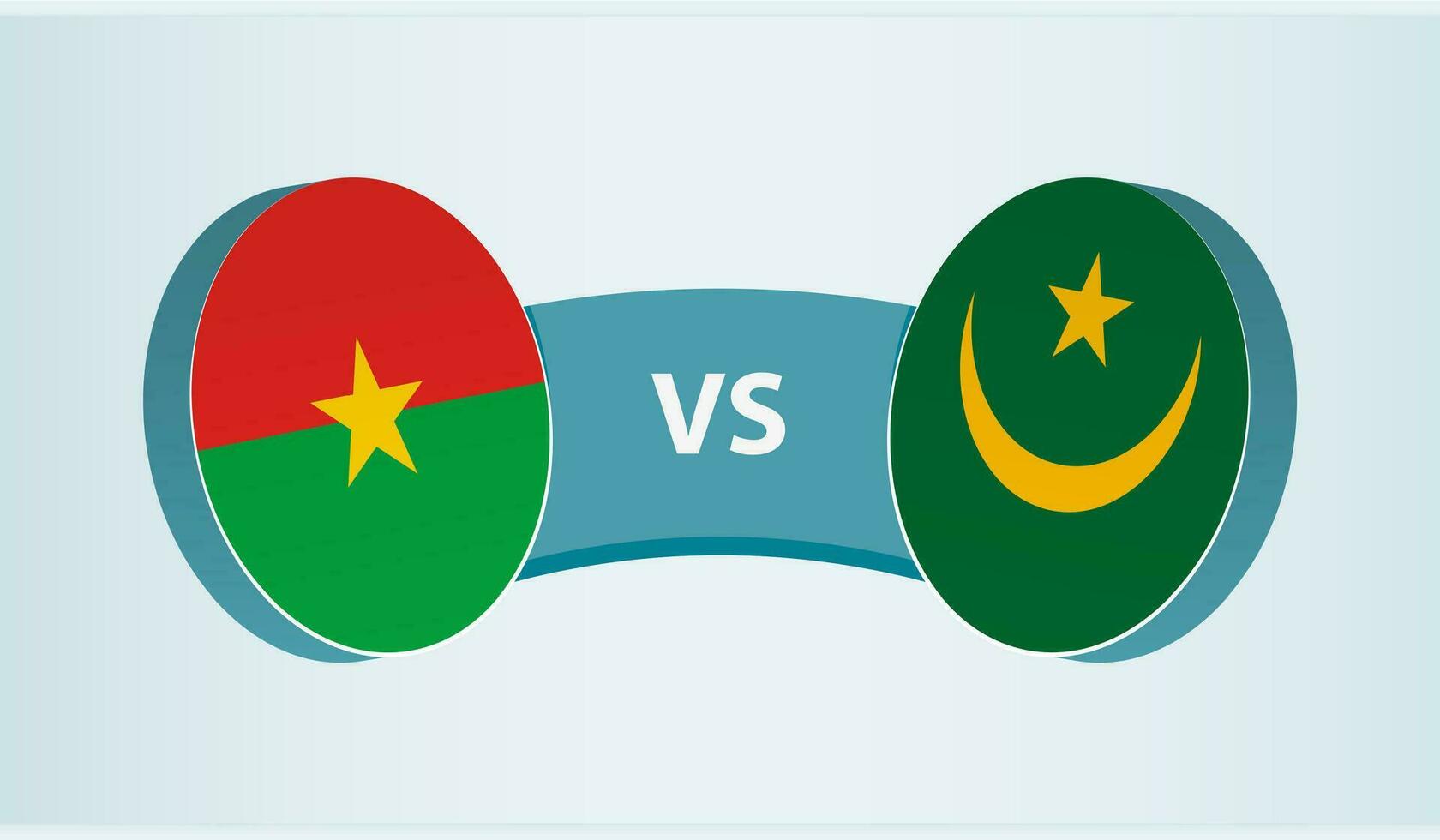 Burkina faso versus Mauritanië, team sport- wedstrijd concept. vector