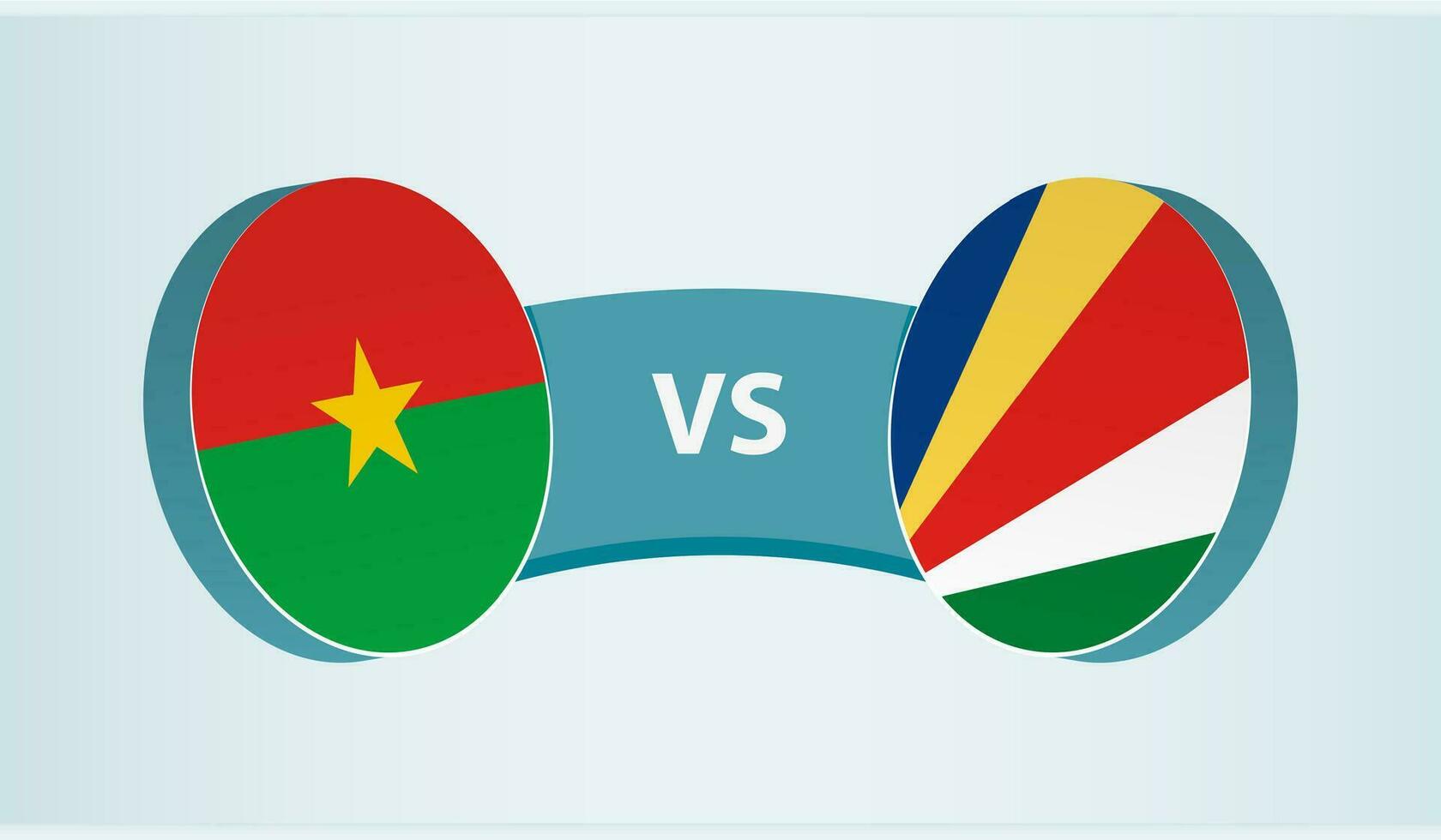 Burkina faso versus Seychellen, team sport- wedstrijd concept. vector