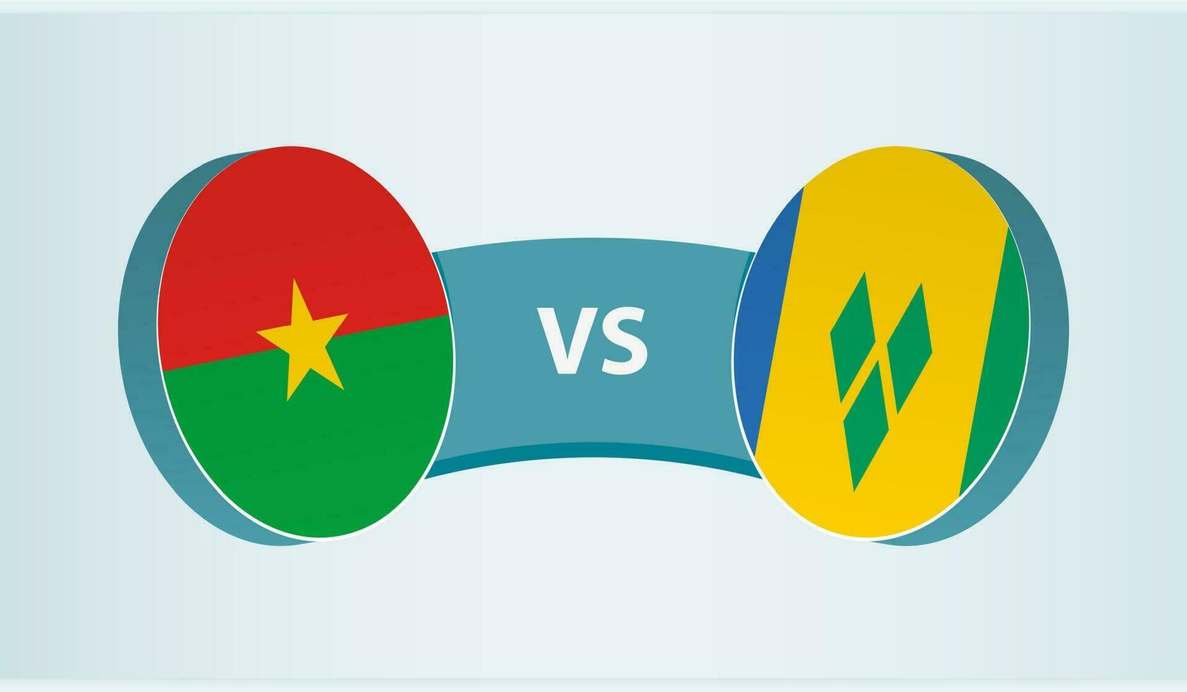 Burkina faso versus heilige vincent en de grenadines, team sport- wedstrijd concept. vector