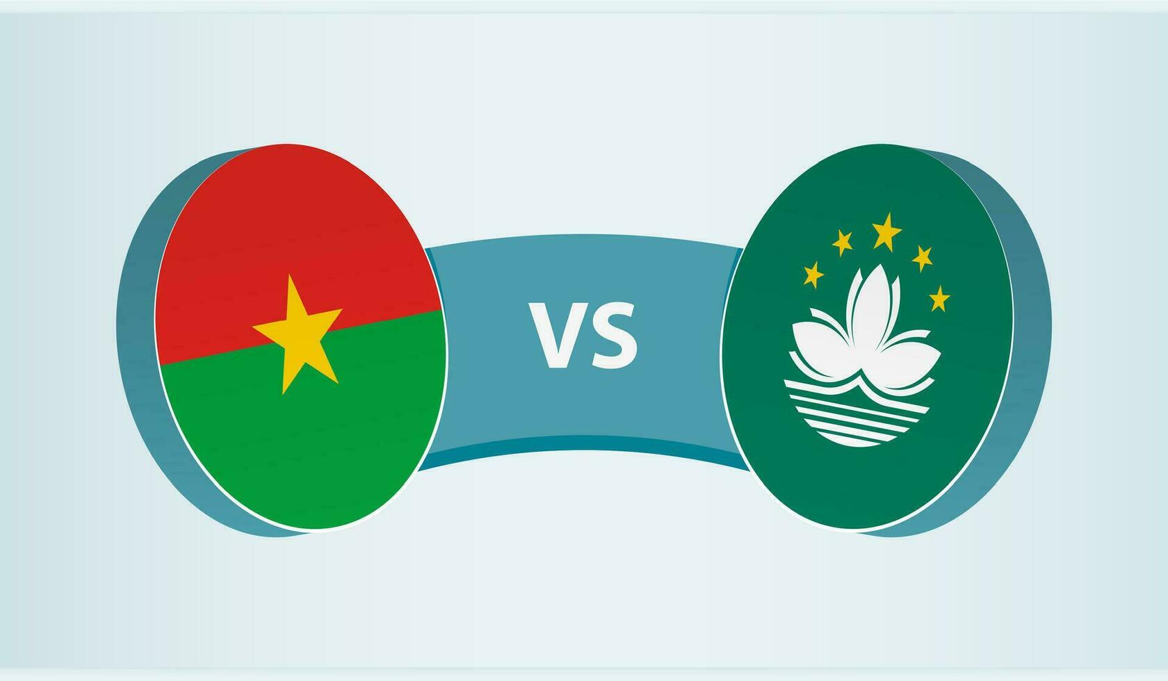 Burkina faso versus macao, team sport- wedstrijd concept. vector