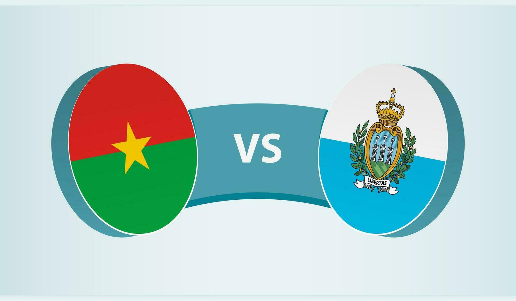 Burkina faso versus san marino, team sport- wedstrijd concept. vector