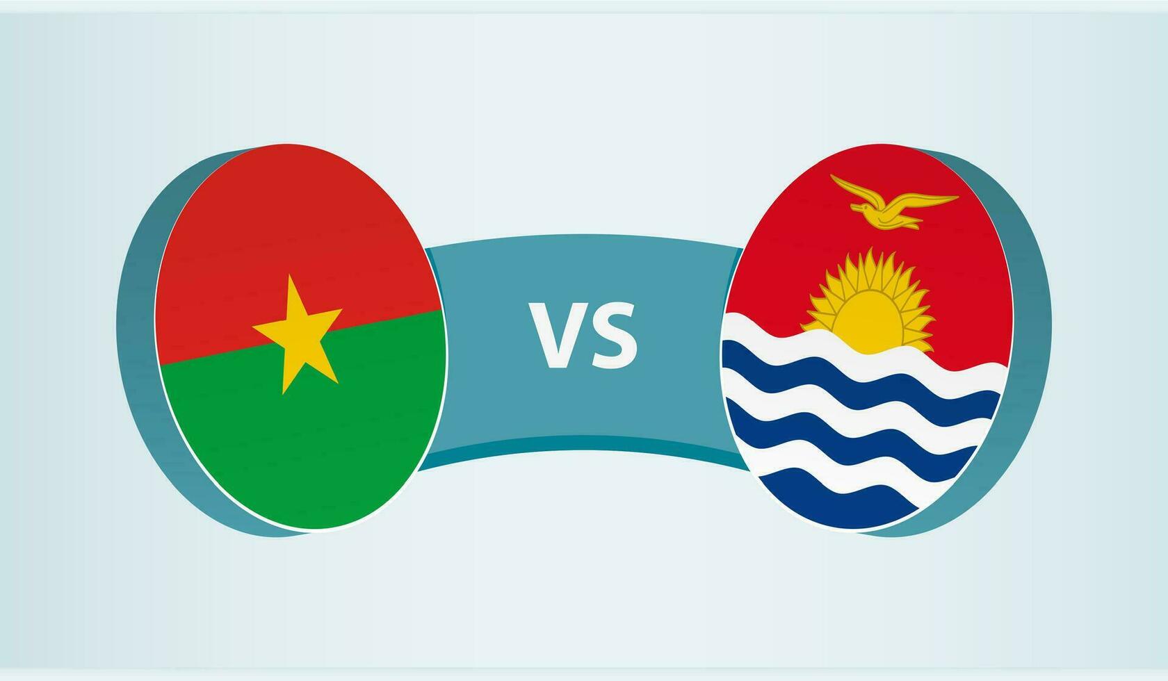 Burkina faso versus kiribati, team sport- wedstrijd concept. vector