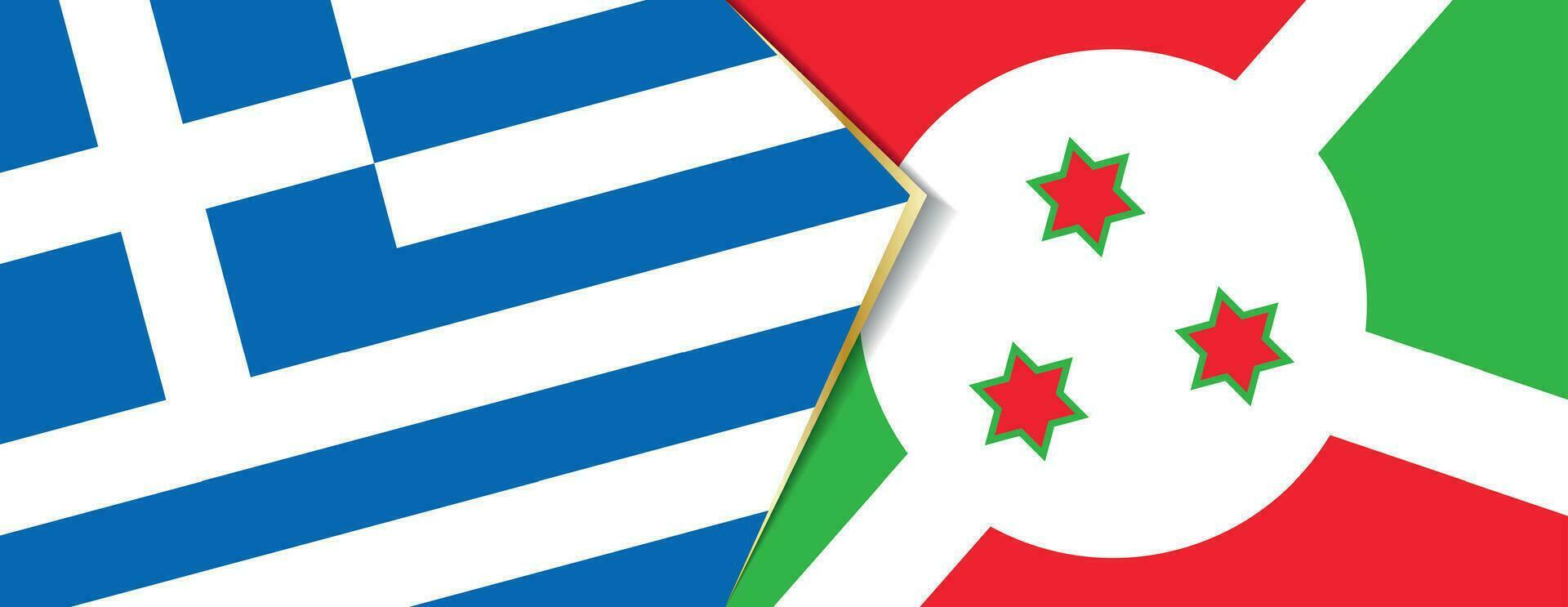 Griekenland en Burundi vlaggen, twee vector vlaggen.