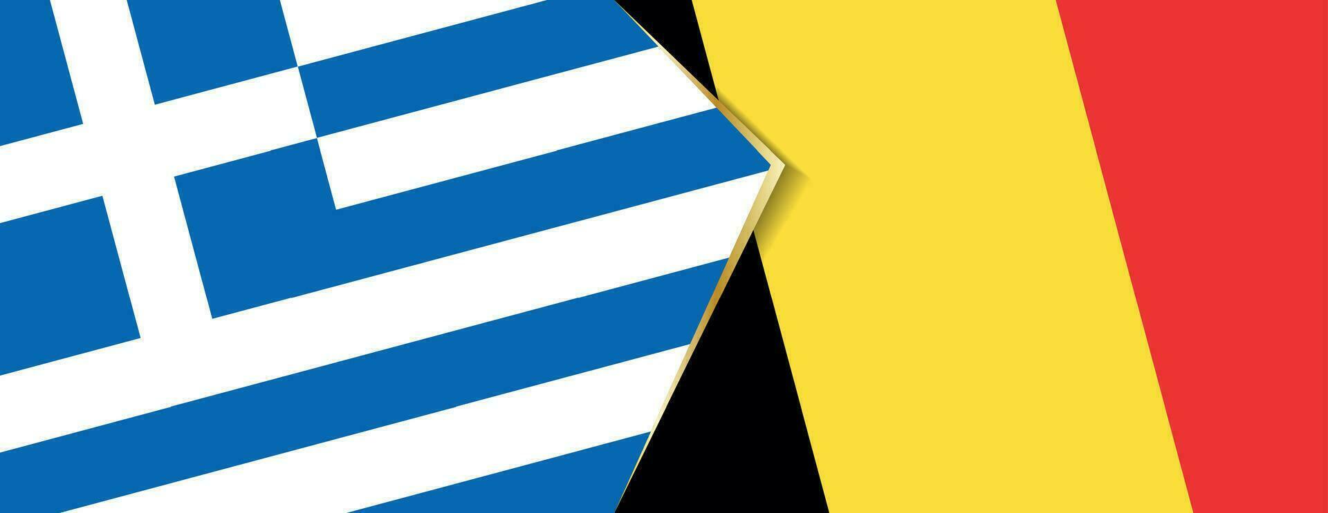 Griekenland en belgie vlaggen, twee vector vlaggen.