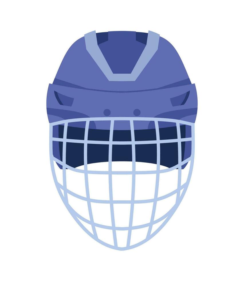 doelman hockey helm met metaal beschermen vizier. voorkant visie. vector illustratie geïsoleerd Aan wit achtergrond.