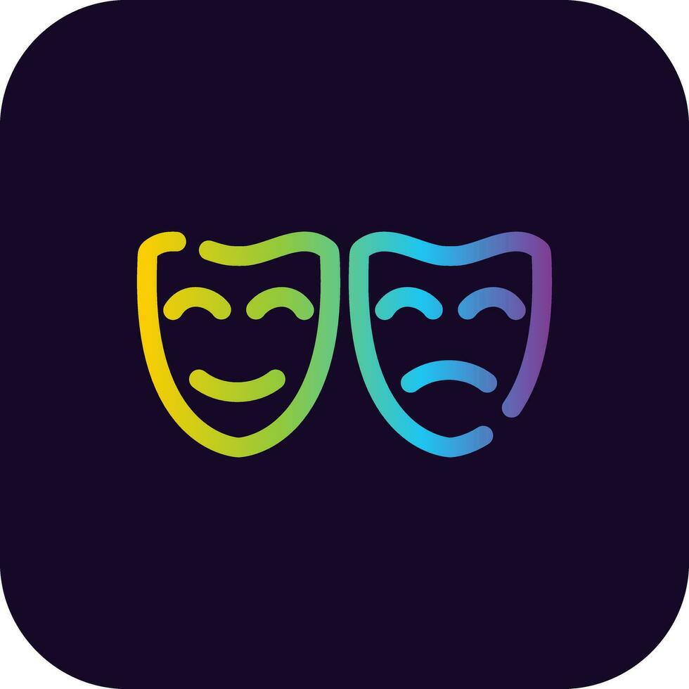 theater maskers creatief icoon ontwerp vector