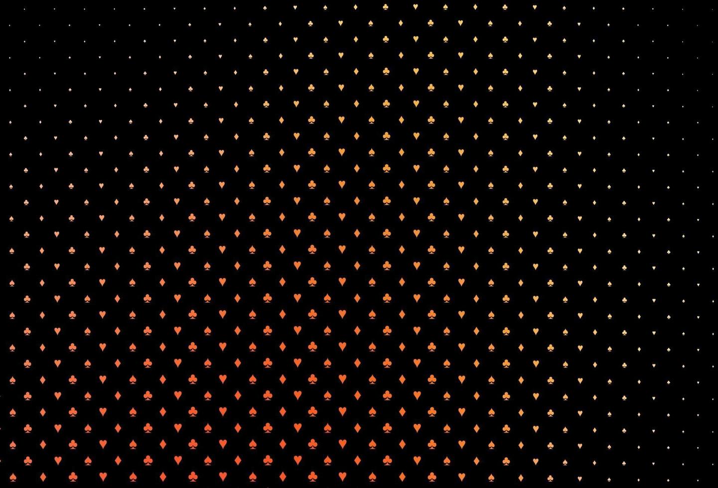 donkergele, oranje vectortextuur met speelkaarten. vector