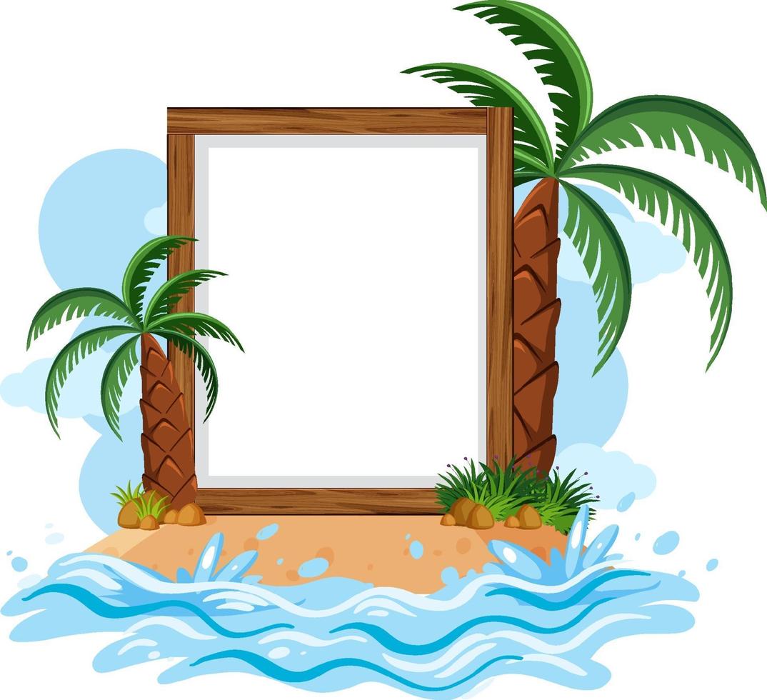 lege banner sjabloon met zomer strand element geïsoleerd vector