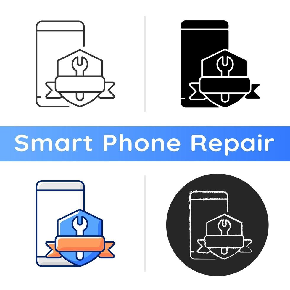 telefoon reparatie garantie icoon vector