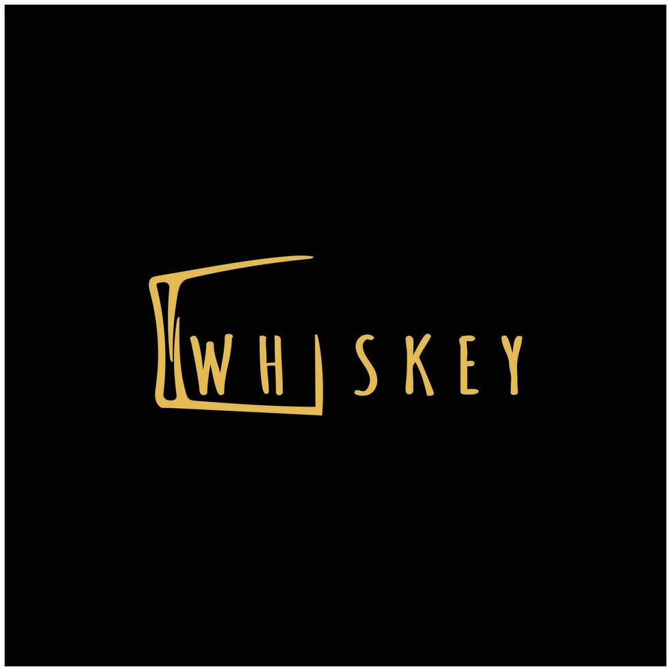 wijnoogst premie whisky logo etiket met glas of bier. voor drankjes, bars, Clubs, cafés, bedrijven. vector
