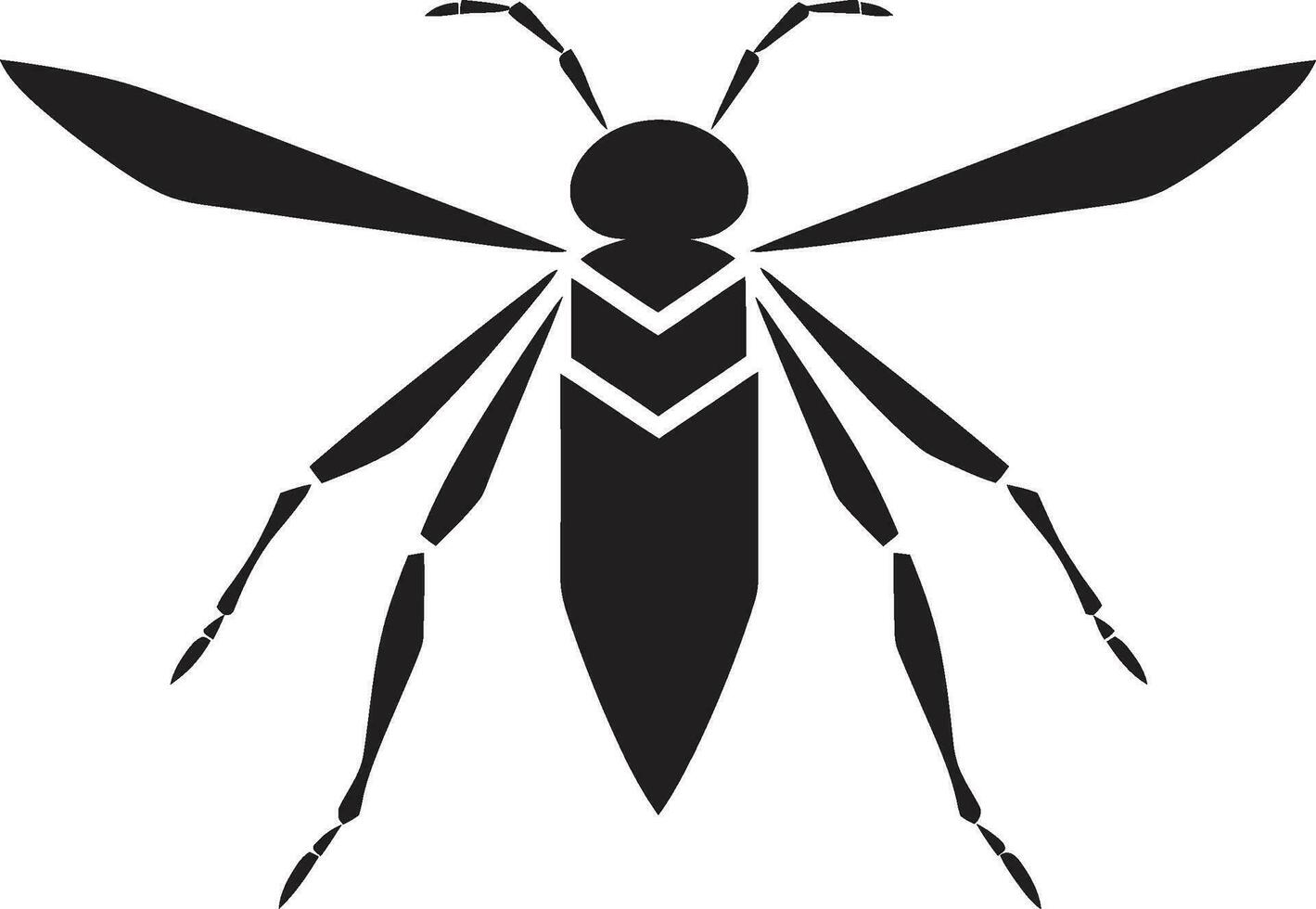 gevectoriseerd stok insect embleem zwart en wit kever symbool vector