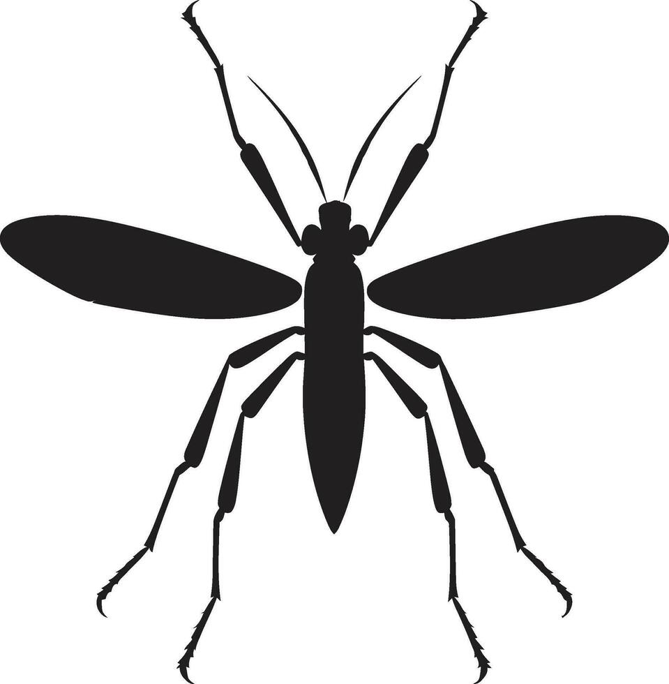 insecten schoonheid in zwart vector stok insect glyph