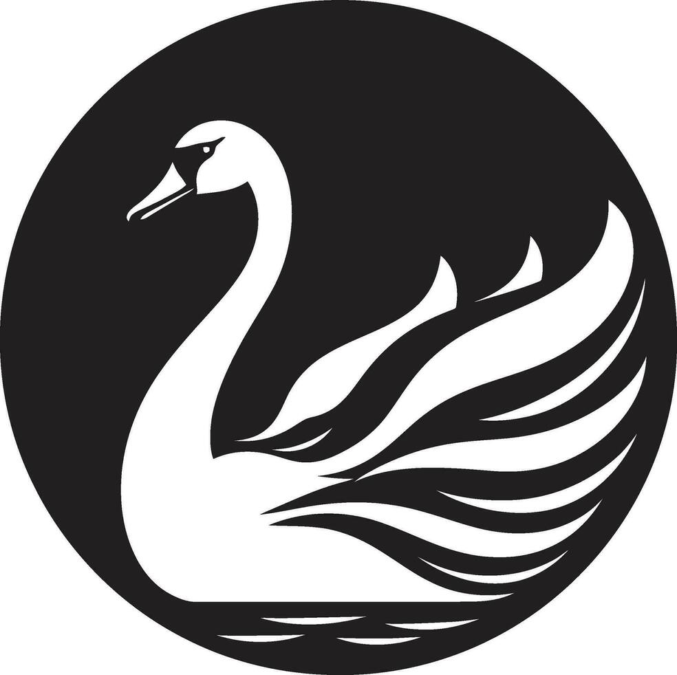 artistiek zwart zwaan embleem zwaan meer elegantie ontwerp vector
