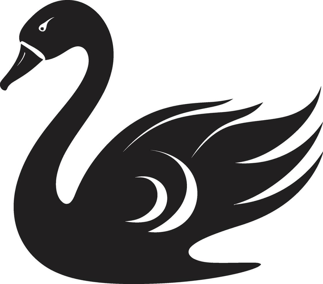 inkt zwart zwaan logo kunst zwaan majesteit in vector
