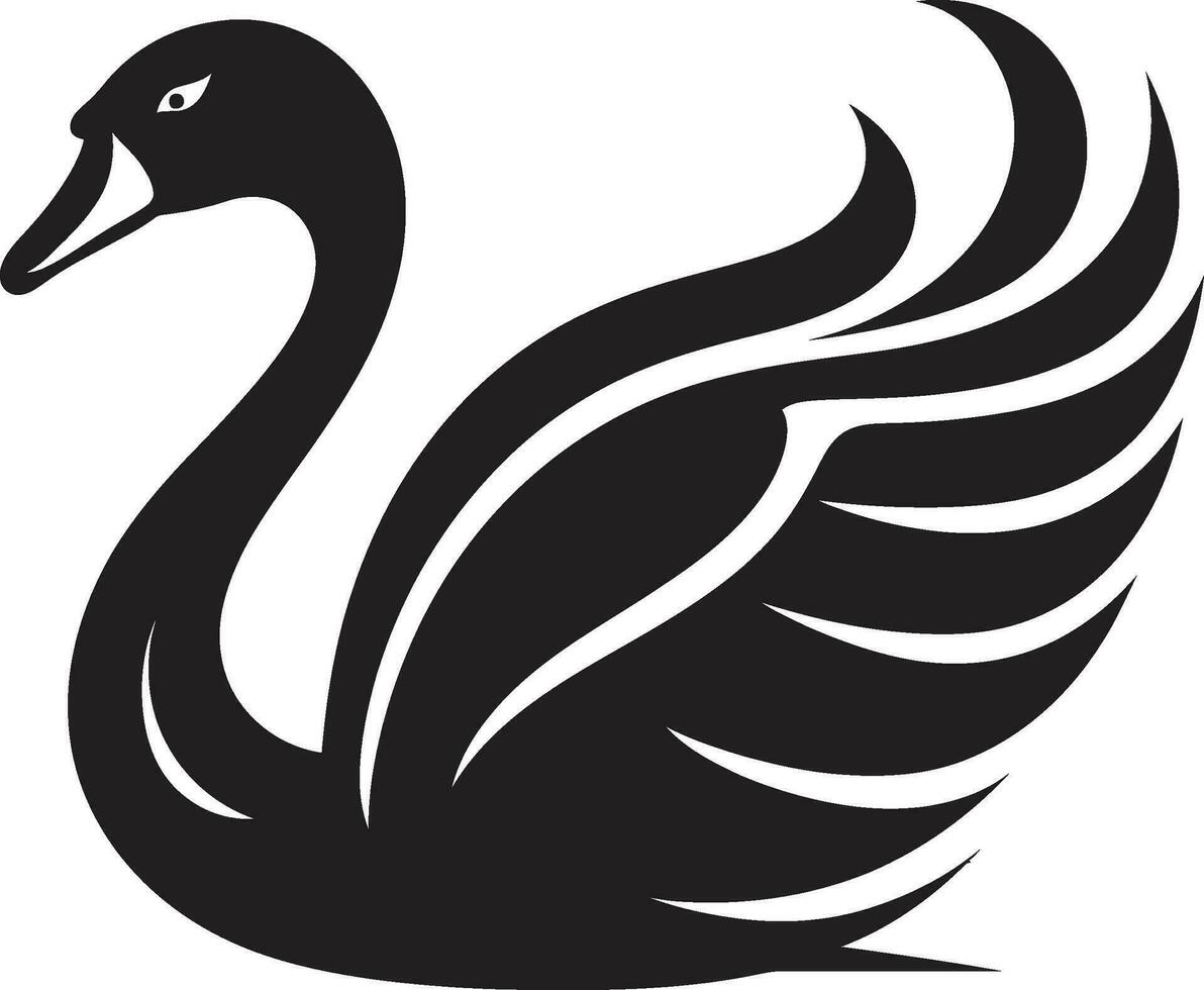 zwaan lied in vector het formulier vorstelijk zwart zwaan icoon