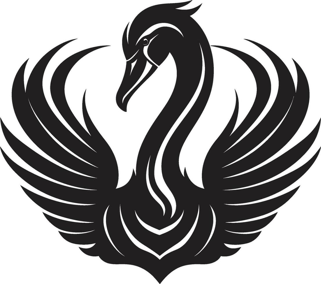 zwanen monochroom schoonheid abstract vogel insigne vector