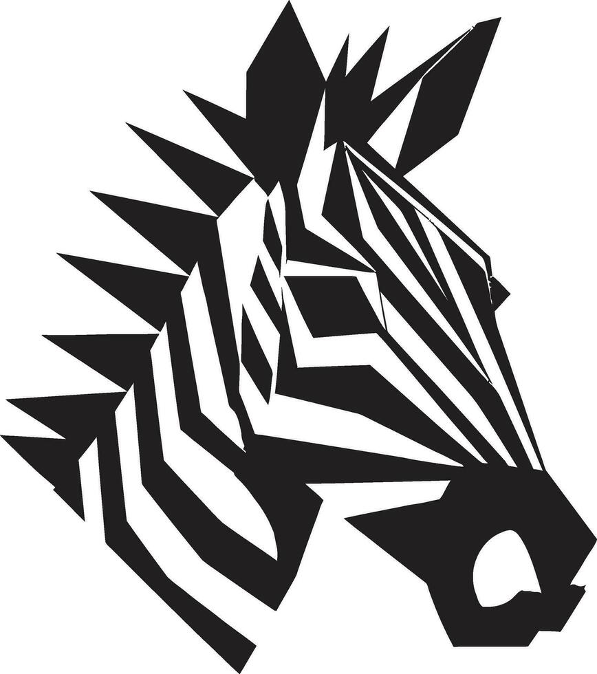 vorstelijk gestreept monochroom insigne elegant zebra's bevallig safari vector