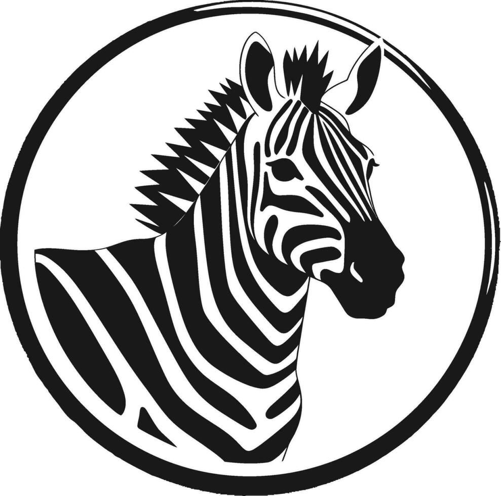 monochromatisch gestreept elegantie kam majestueus zebra portret vector