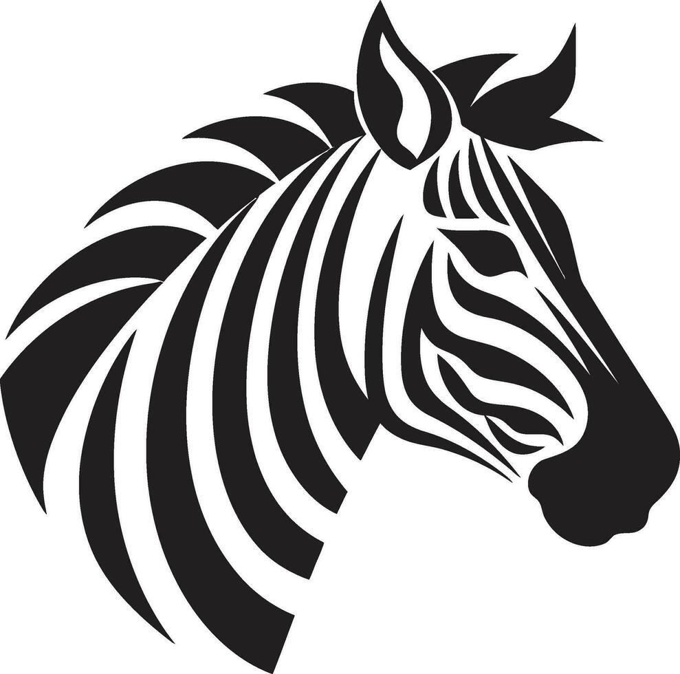 vorstelijk zebra insigne majestueus zwart en wit kam vector