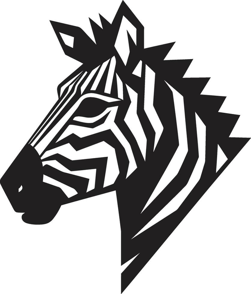 majestueus paarden portret logo monochroom zebra's stil wandeling vector