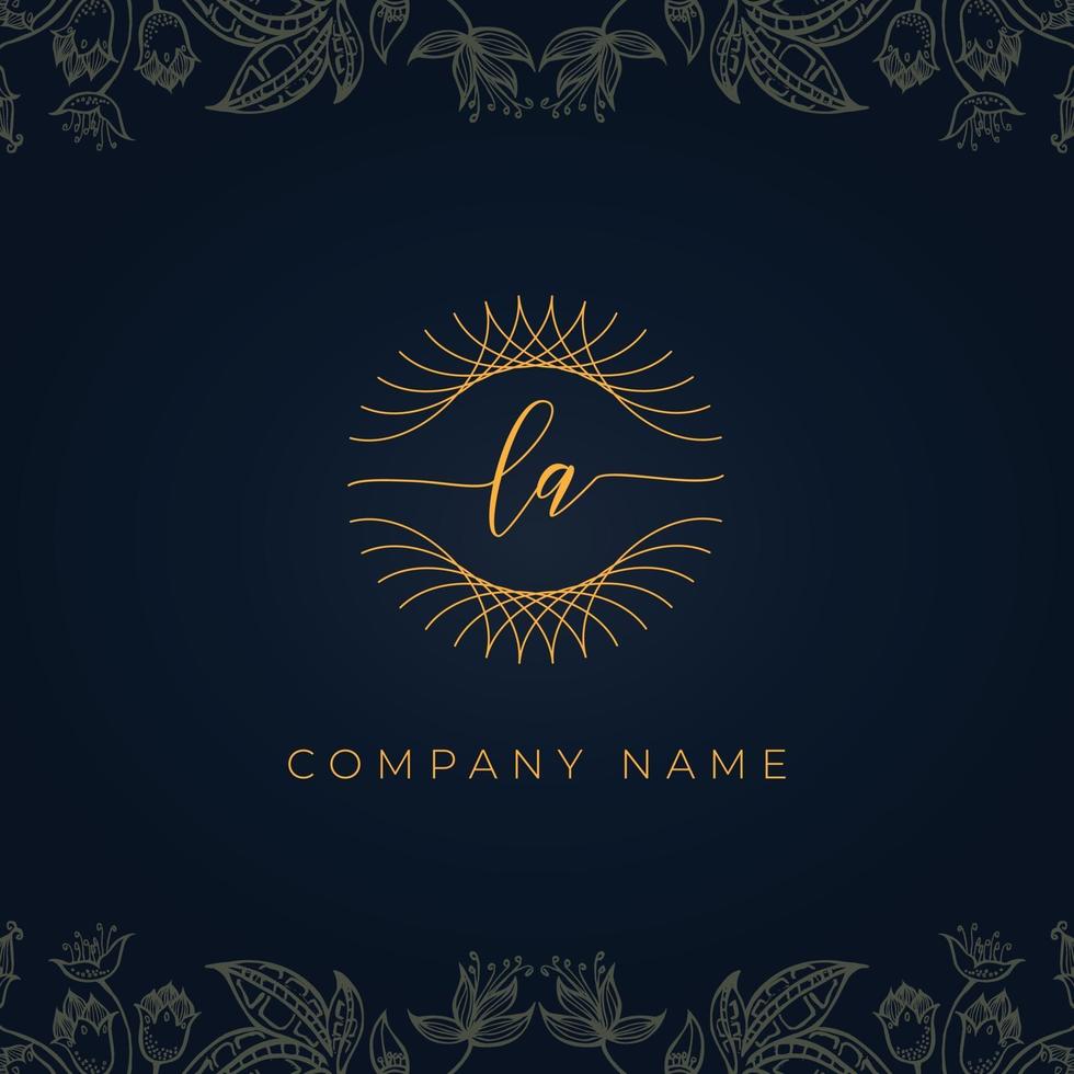 elegante luxe letter la logo. vector