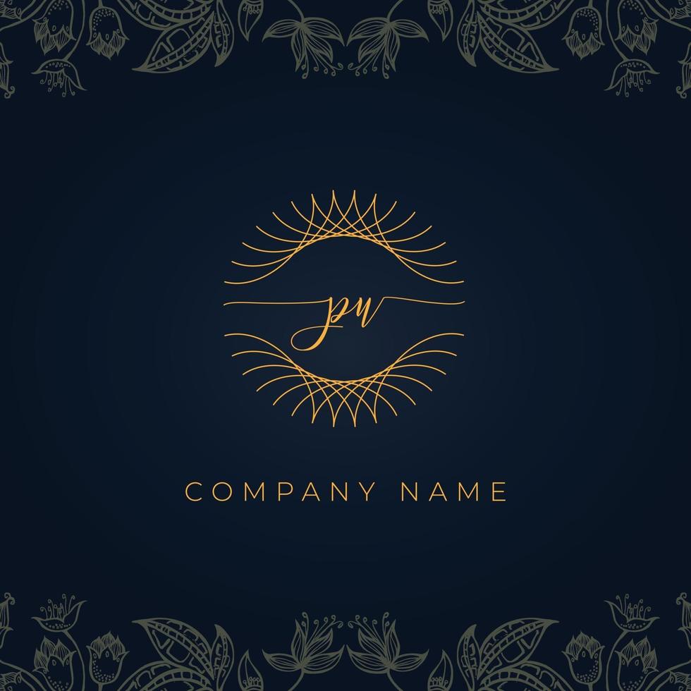 elegant luxe letter pu-logo. vector