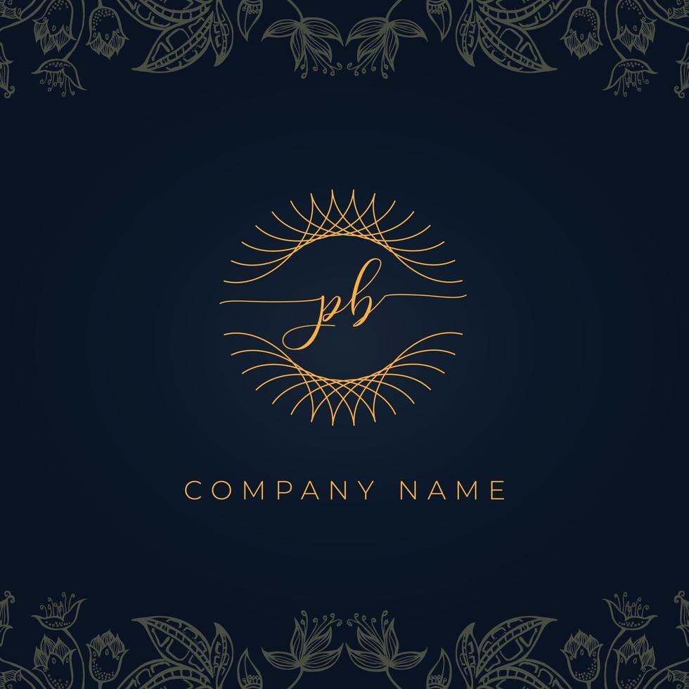 elegant luxe letter pb-logo. vector