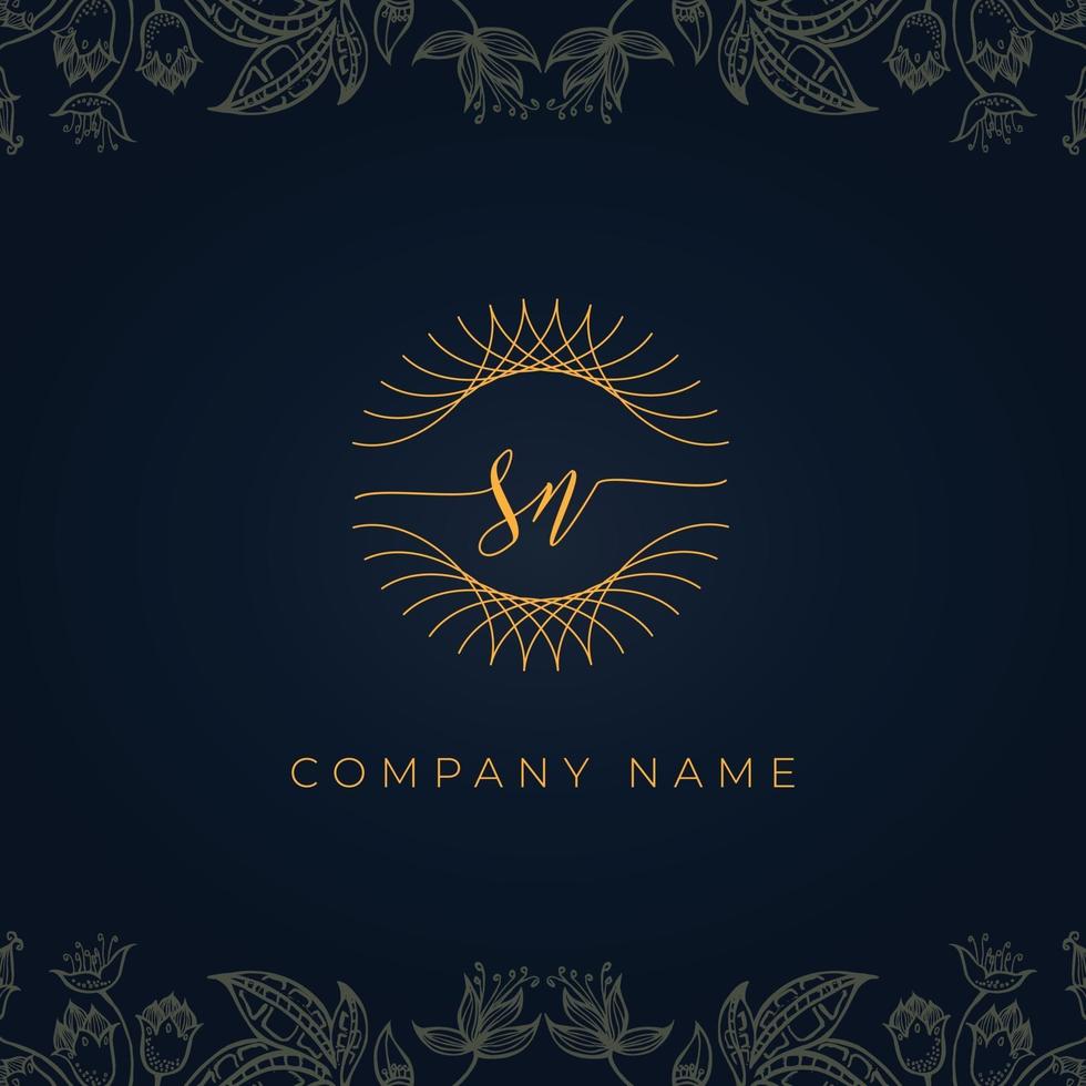 elegant luxe letter sn-logo. vector