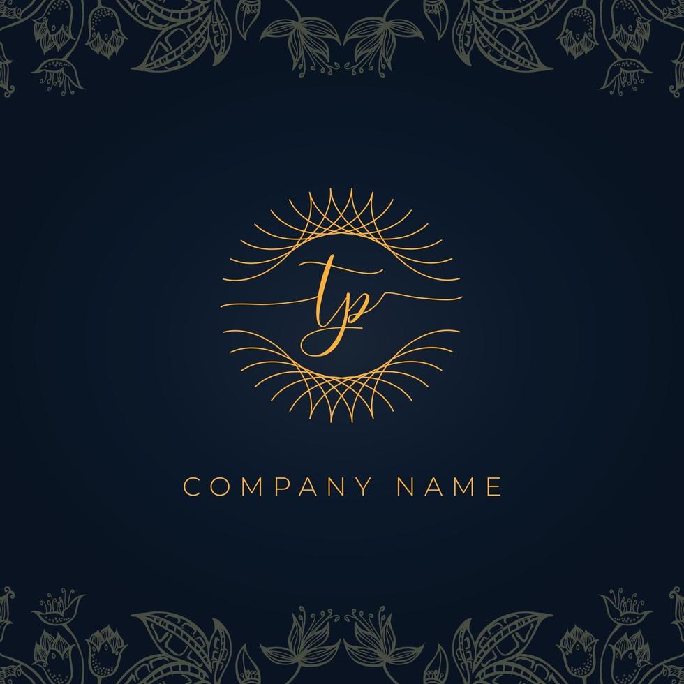 elegant luxe letter tp-logo. vector