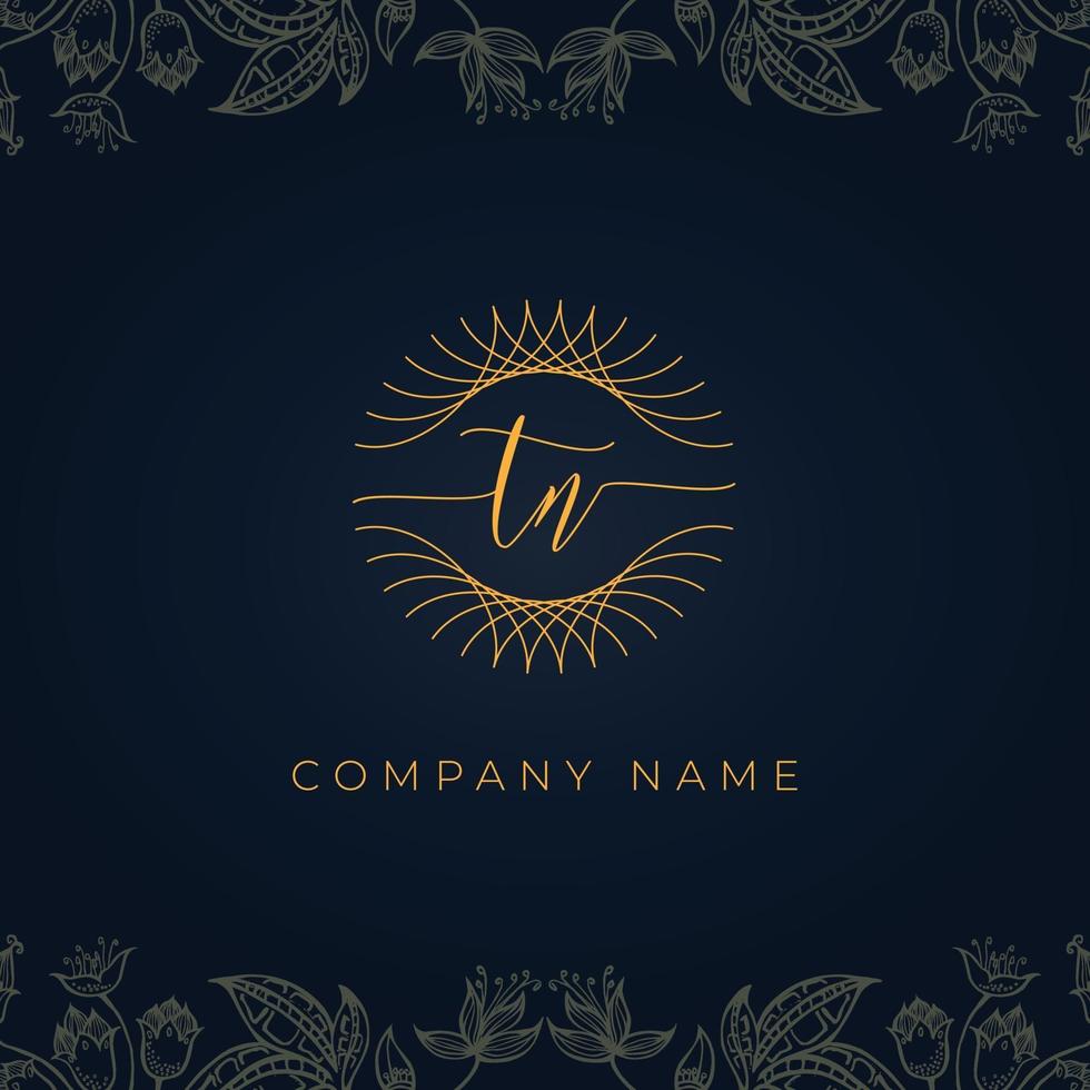 elegant luxe letter tn-logo. vector