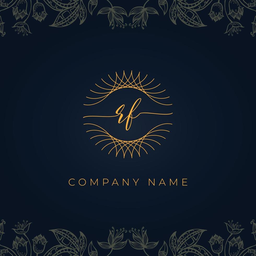 elegant luxe letter rf-logo. vector