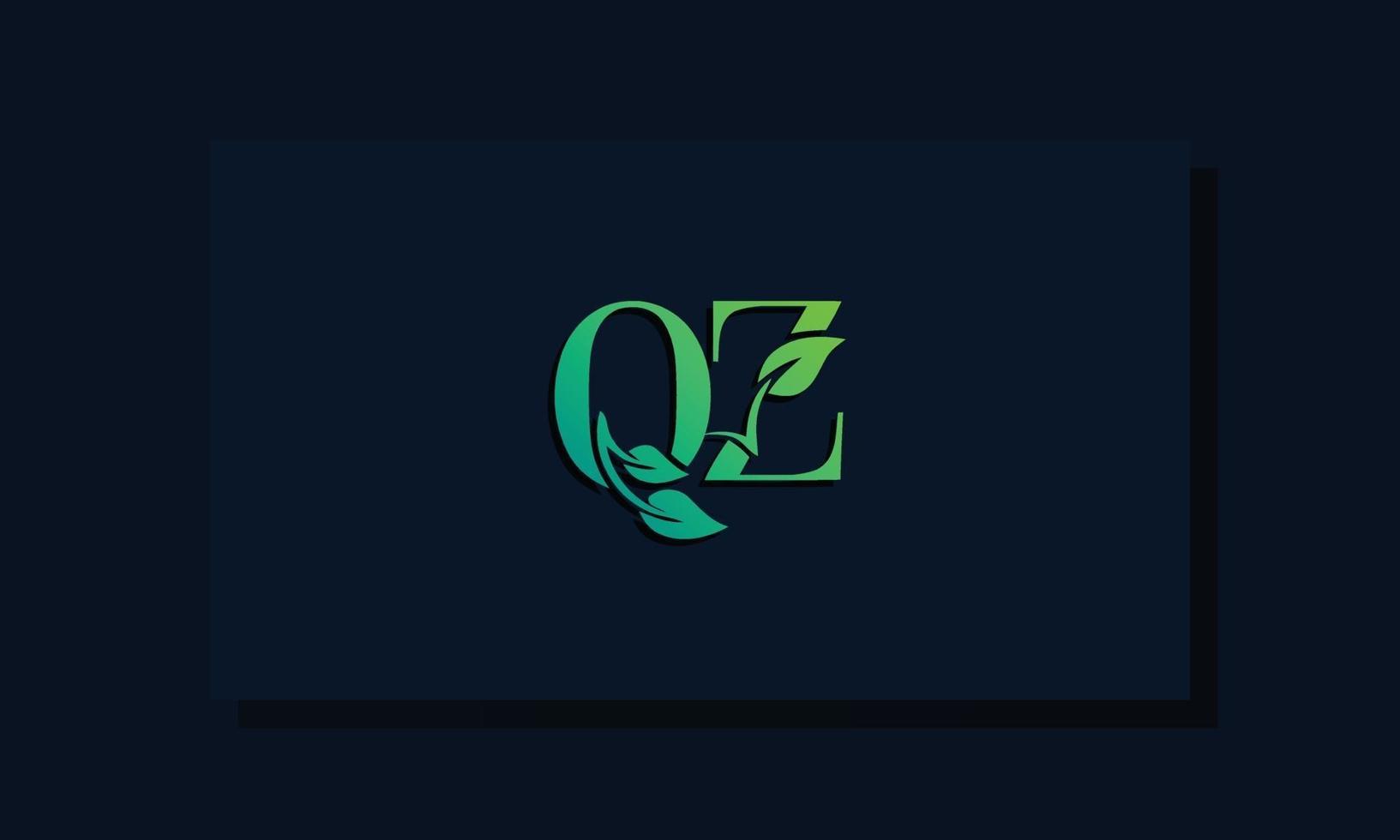 minimale bladstijl eerste qz-logo vector