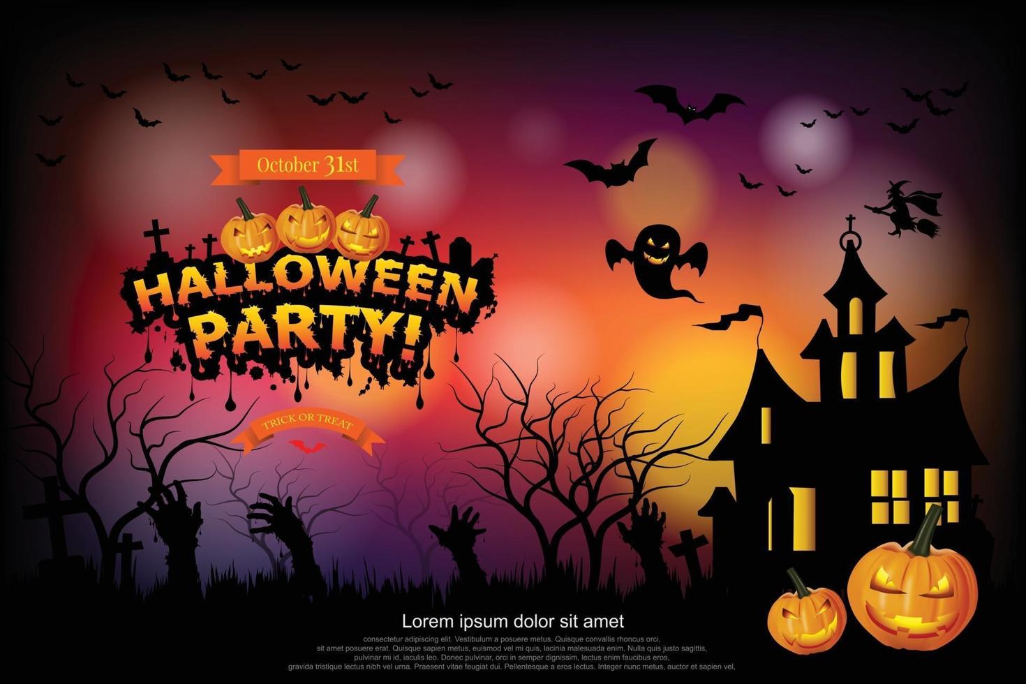 halloween belettering halloween-feest. vector