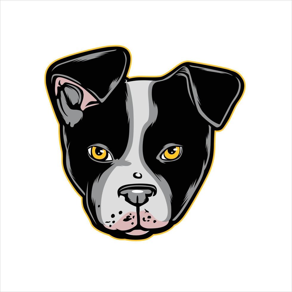 boston terrier hond hoofd vector