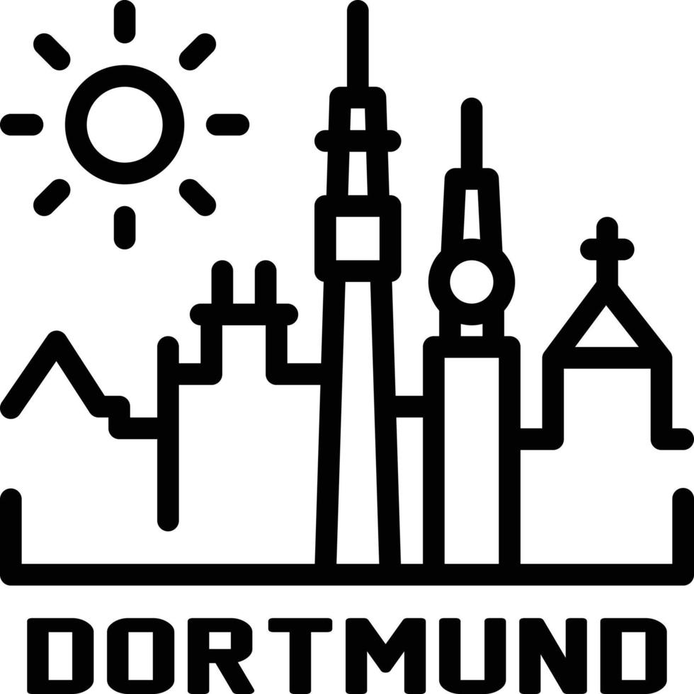 lijnpictogram voor dortmund vector