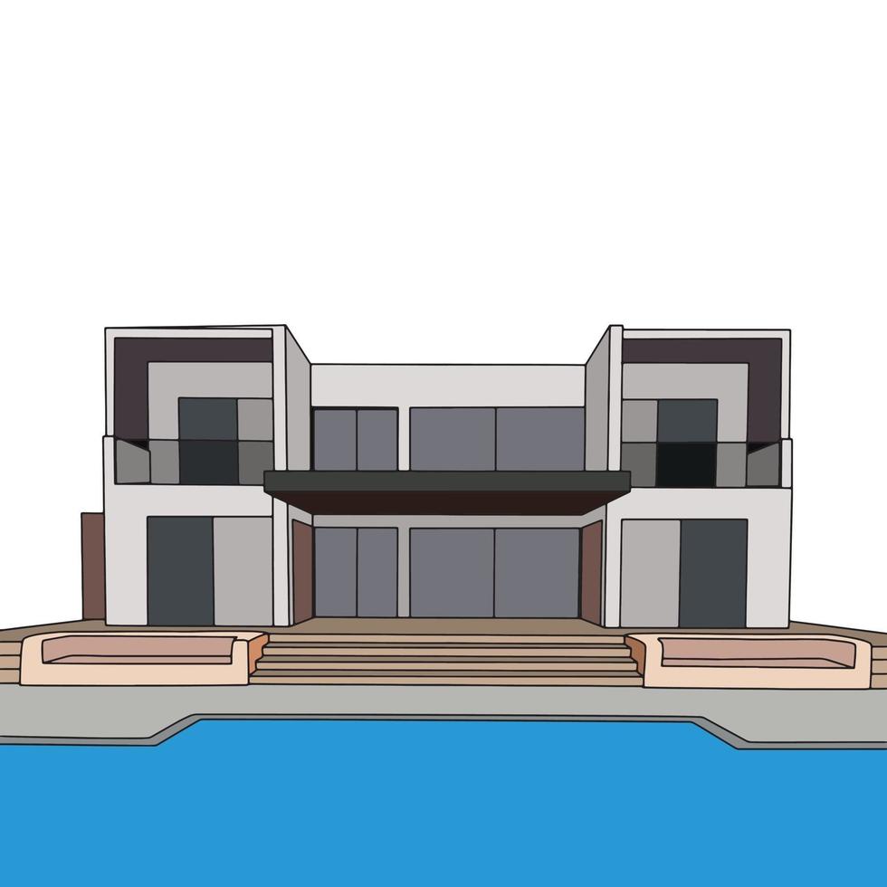 huis vector - platte, eenvoudige en niet-bewerkbare illustratie