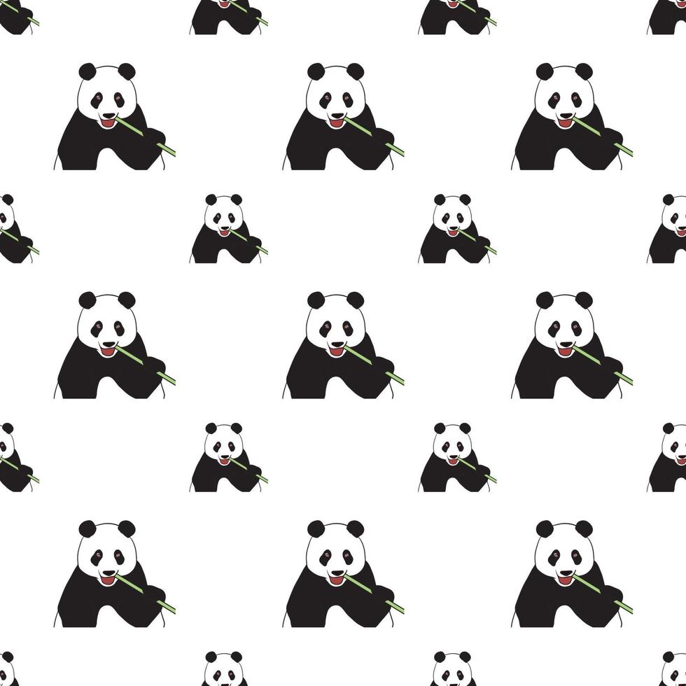 stoffenpatroon - schattige panda die bamboe eetpatroon herhaalt, vector