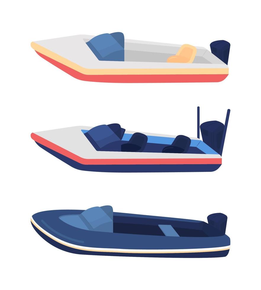 vissersvaartuig semi-egale kleur vectorobjecten set vector